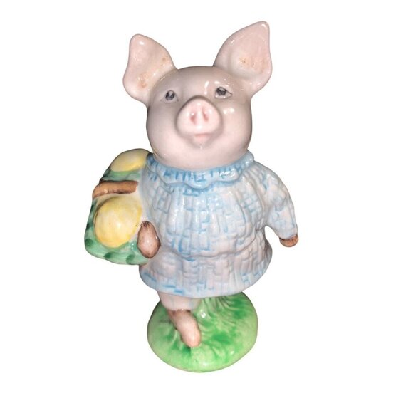 Beatrix Potter Little Pig Robinson Beswick England Blue Checked Dress‎ & Pants - Picture 1 of 6